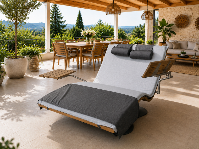 Bain de soleil ELSOL en bois d'iroko